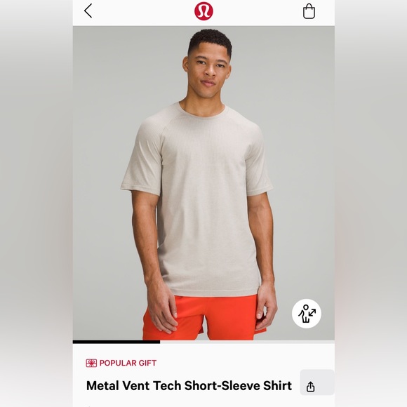 Lululemon Metal Vent tech short sleeve short Medium (Raw Linen/white) - Picture 3 of 4